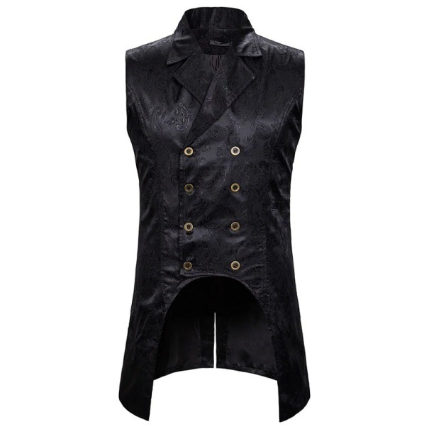 Chaleco largo de hombre negro L