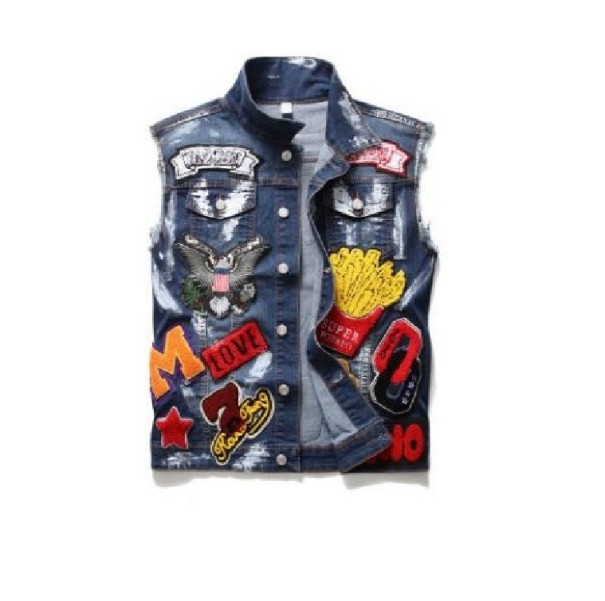 Chaleco punk para hombre S 5