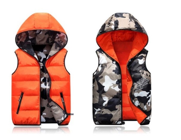 Chaleco reversible infantil J3022 naranja 4
