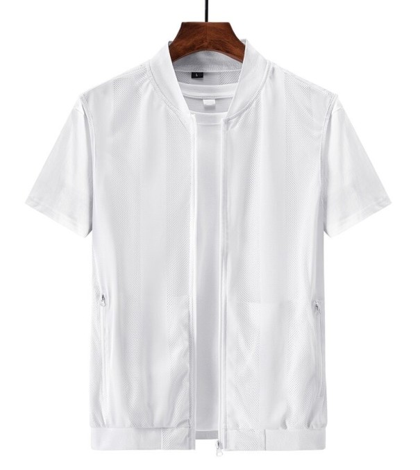 Chaleco translúcido para hombre blanco S