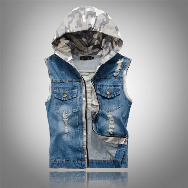 Chaleco vaquero con capucha para hombre M