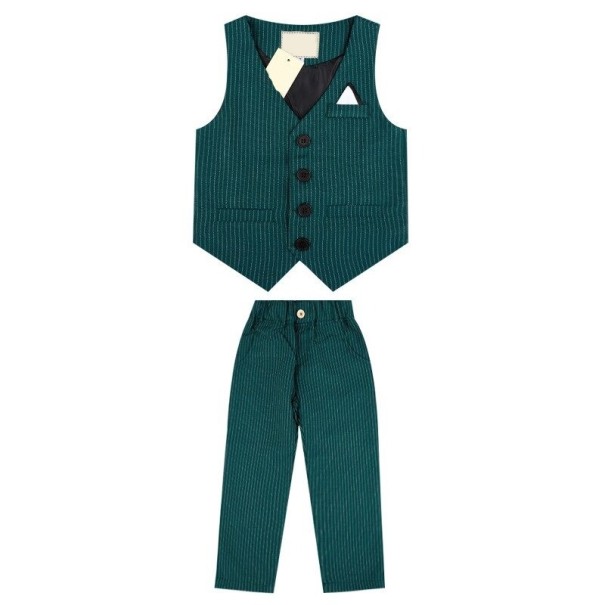 Chaleco y pantalón para niño B1373 verde oscuro 4