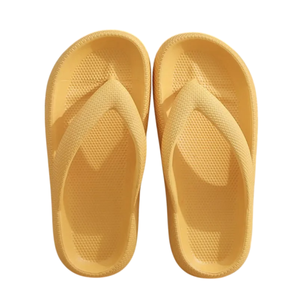 Chanclas de mujer en V entre los dedos con suela alta, ligeras sandalias de verano de material espumoso EVA para la playa, la piscina amarillo 42-43