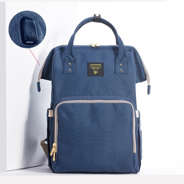 Changing Bag for Pushchair with USB Port dark blue