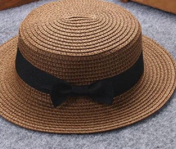 Chapeau de paille pour enfants A455 marron