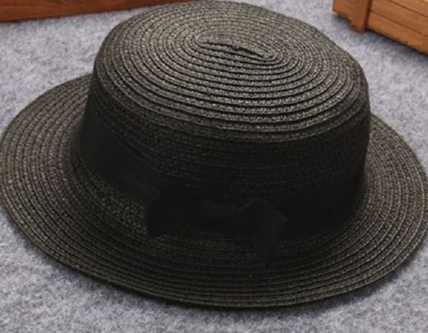 Chapeau de paille pour enfants A455 noir