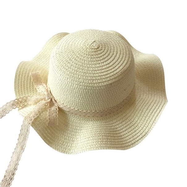 Chapeau de paille pour fille Sunny blanc