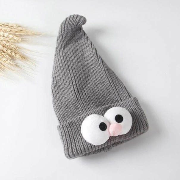 Chapeau drôle pour enfant avec des yeux et une langue J2463 gris
