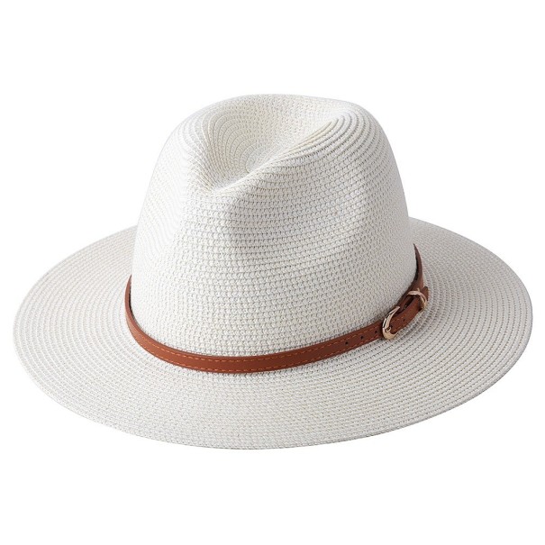 Chapeau en paille avec ceinture crème