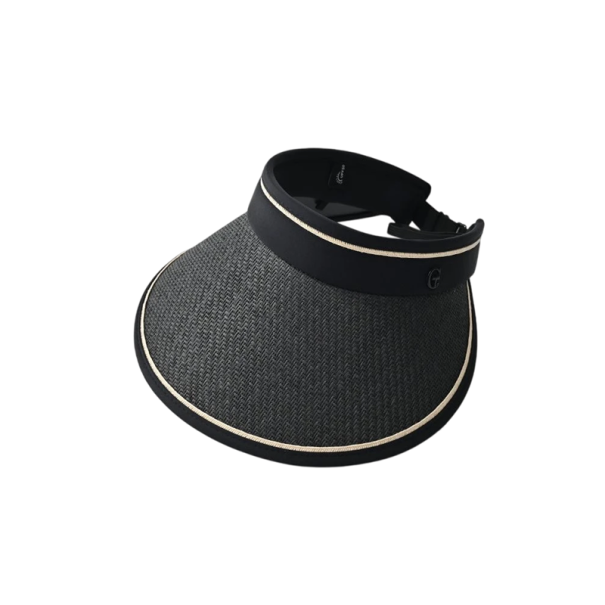 Chapeau en paille cylindrique avec protection UV 57–60 cm Chapeau de soleil extérieur pour adultes Style décontracté Protection solaire Printemps Été Automne noir