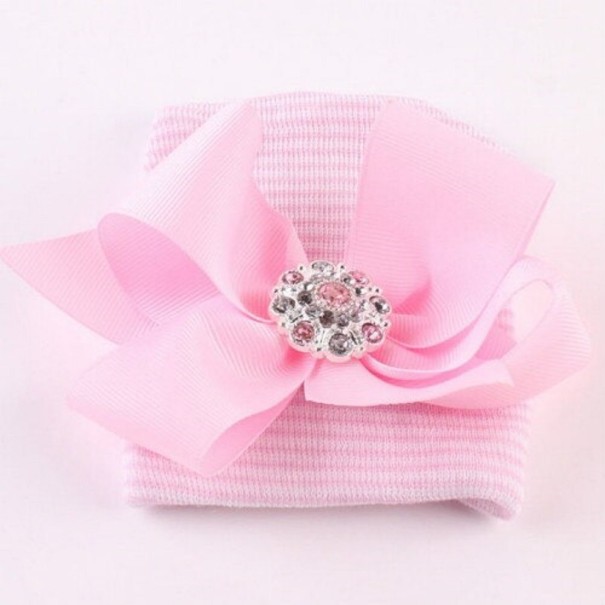 Chapeau pour enfant avec nœud Beth rose