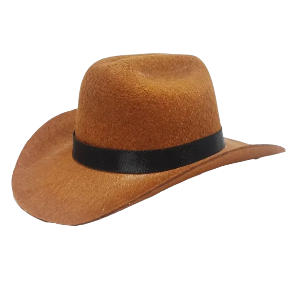 Chapéu de cowboy para cães e gatos com estrela Cobertura de cabeça ajustável Fantasia ocidental para animais de estimação Cilindro Acessórios para animais 13,5x11x6 cm castanho