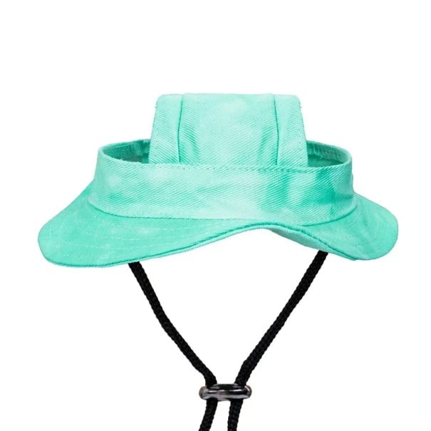 Chapéu de cowboy para cães e gatos pequenos 4-6,5 kg com aberturas para as orelhas Circunferência 34 cm verde