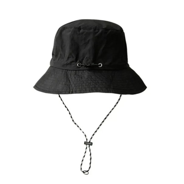 Chapéu de pescador impermeável 56–59 cm com cordão Rápido a secar chapéu de poliéster para atividades ao ar livre preto