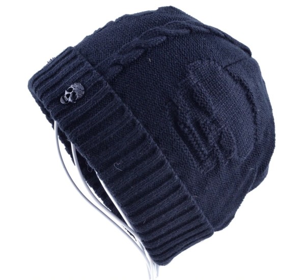 Chapéu estiloso masculino com caveiras J944 azul