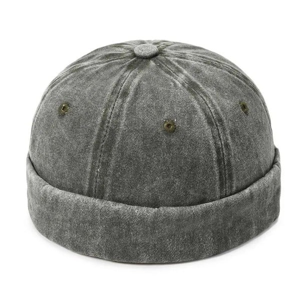 Chapéu Four Seasons 28 × 18 × 11 cm de tecido de ganga Gua Skin Retro unisex chapéu de rua de poliéster Estilo casual outdoor cinzento