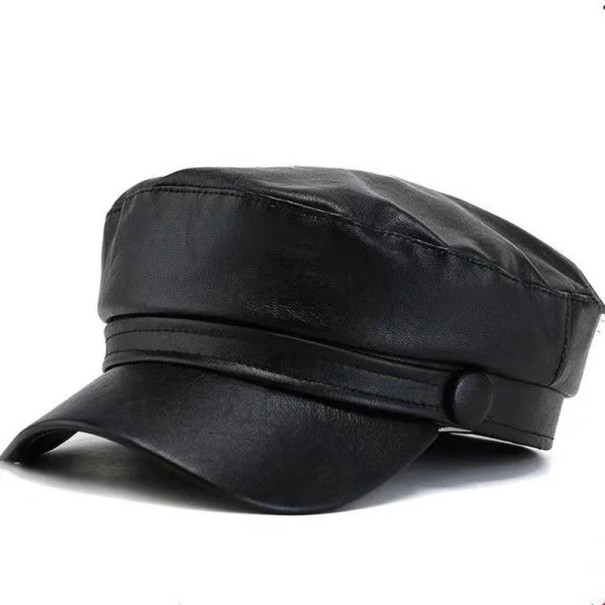 Chapéu preto de oito lados em poliéster Retro chapéu de jornalista britânico com aba Unisex chapéu de moda elegante de outono e inverno estilo vintage preto