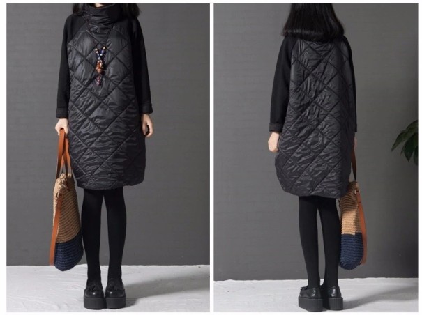 Chaqueta acolchada de invierno para mujer J1687 negro XS