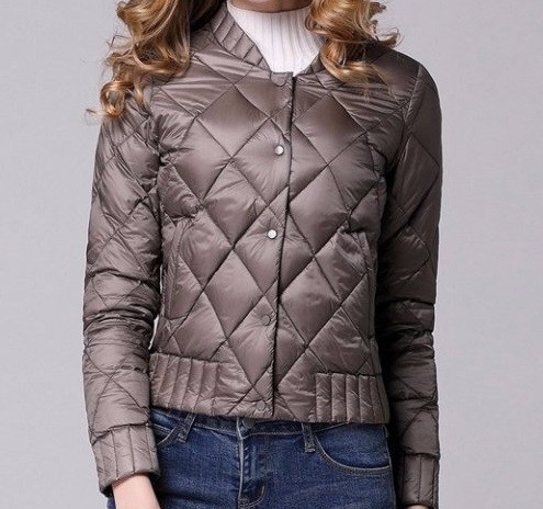 Chaqueta acolchada de mujer con estampado J2345 caqui S