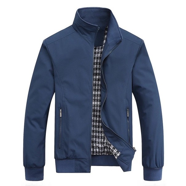 Chaqueta con cremallera y cuello alto Chaqueta ligera de otoño con forro Chaqueta elegante para el tiempo libre Chaqueta cortavientos para la ciudad y la naturaleza azul XS