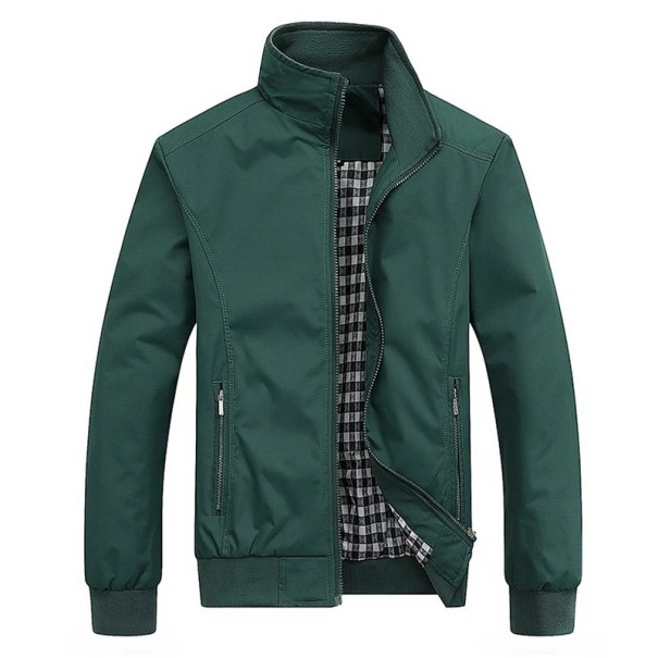 Chaqueta con cremallera y cuello alto Chaqueta ligera de otoño con forro Chaqueta elegante para el tiempo libre Chaqueta cortavientos para la ciudad y la naturaleza verde XXL