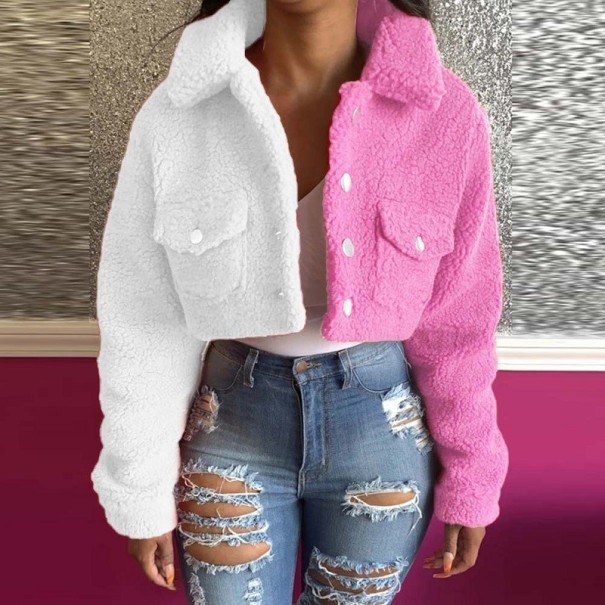 Chaqueta corta de botones para mujer P1539 S 1