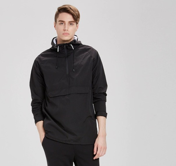 Chaqueta cortavientos para hombre - Negra XS