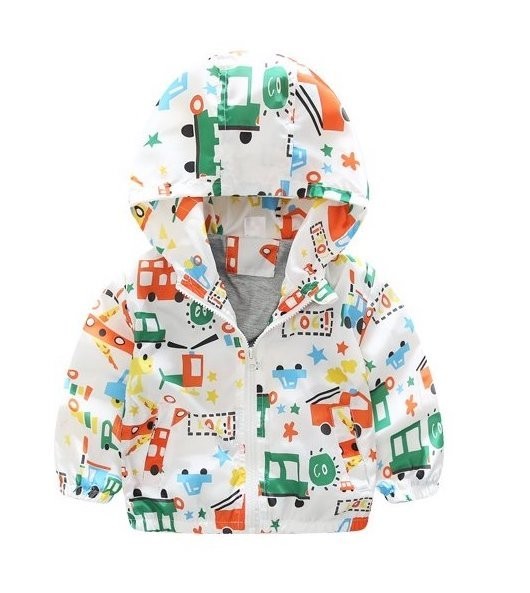 Chaqueta cortavientos para niño J3044 blanco y verde 6