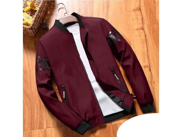 Chaqueta de béisbol para hombre J2037 borgoña L