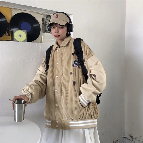 Chaqueta de béisbol para mujer caqui