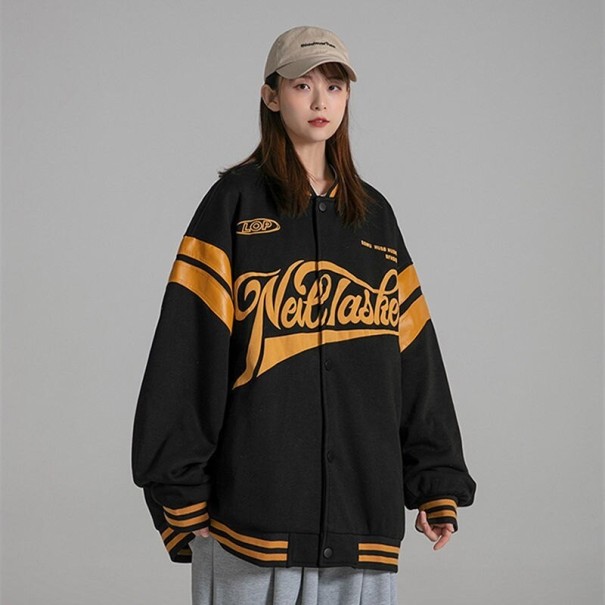Chaqueta de béisbol para mujer P1562 negro M