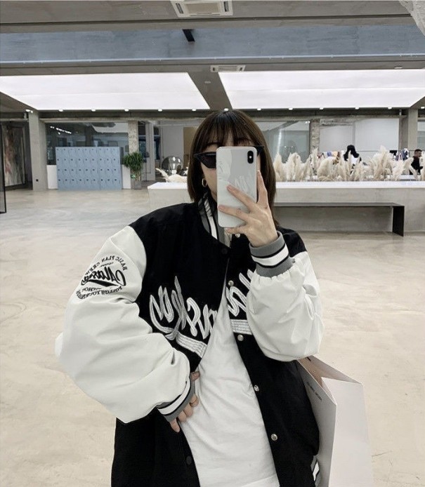 Chaqueta de béisbol para mujer P1563 negro L