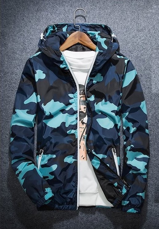 Chaqueta de camuflaje para hombre primavera/otoño J2597 azul L