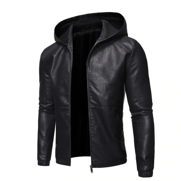 Chaqueta de cuero negra para hombre XXL 2