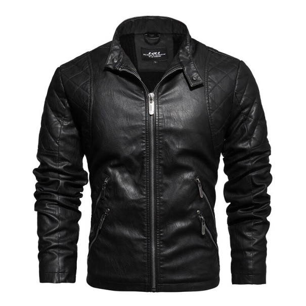 Chaqueta de cuero para hombre F1058 negro XS 5