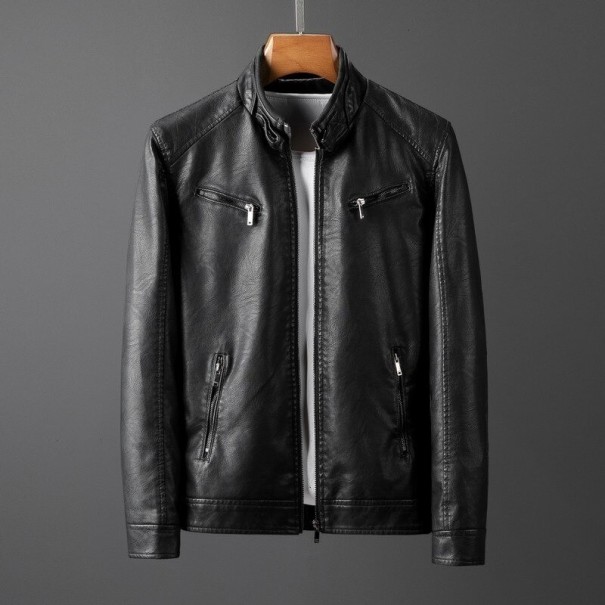 Chaqueta de cuero para hombre F1280 negro XS