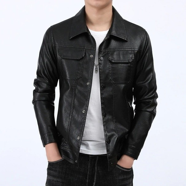Chaqueta de cuero para hombre F1299 negro XS