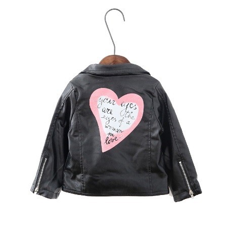 Chaqueta de cuero para niña - Corazón 6