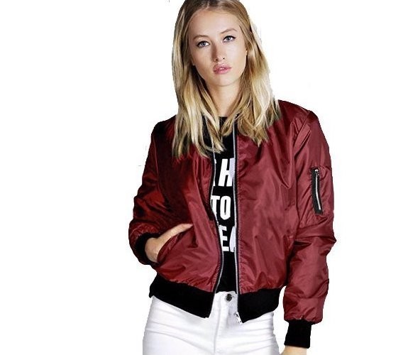 Chaqueta de diseño para mujer primavera/otoño J1688 rojo XS