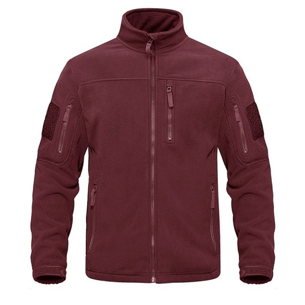 Chaqueta de forro polar para hombre con bolsillos burdeos M