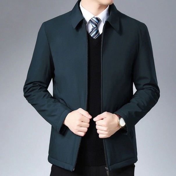 Chaqueta de hombre con cuello verde militar S