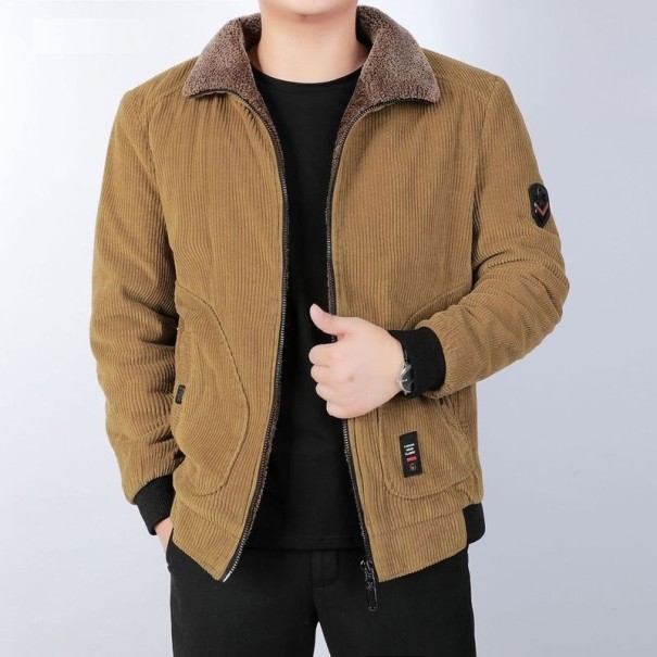 Chaqueta de hombre con pelo F1218 marrón claro XS