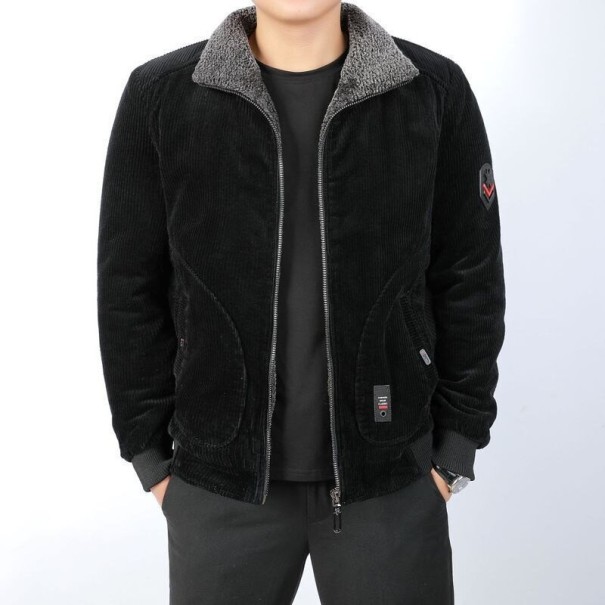 Chaqueta de hombre con pelo F1218 negro XS