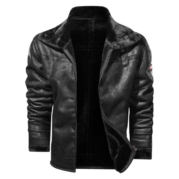 Chaqueta de hombre con pelo negro M