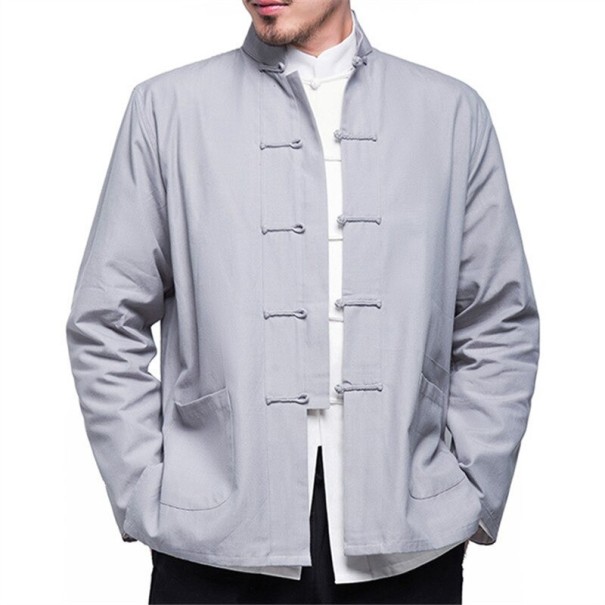 Chaqueta de hombre para Tai Chi y Kung Fu gris claro XXS