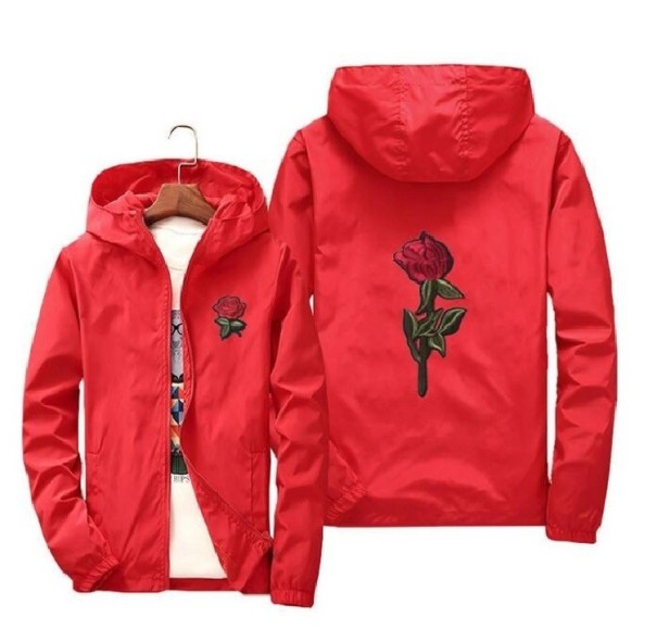 Chaqueta de hombre primavera/otoño con flores A1835 rojo L