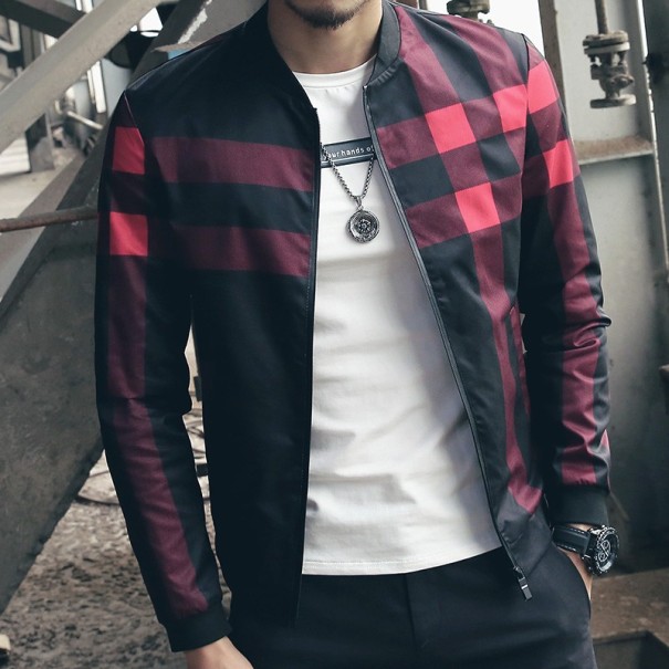 Chaqueta de hombre primavera/otoño con rayas J1422 rojo XS