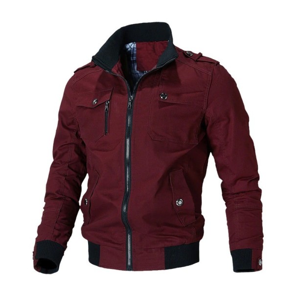 Chaqueta de hombre primavera/otoño rojo oscuro XS