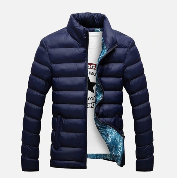 Chaqueta de invierno acolchada para hombre azul oscuro XS