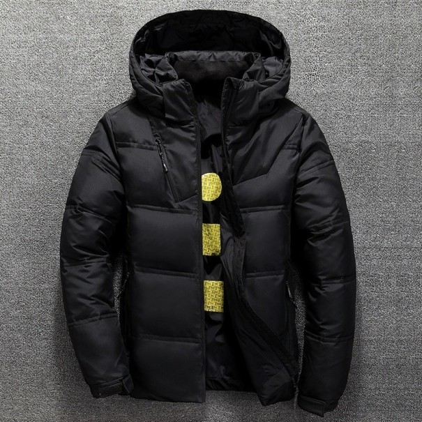 Chaqueta de invierno con capucha para hombre A1743 negro XXS